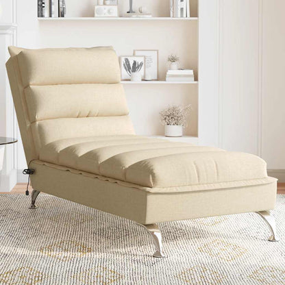 Chaise Longue Massaggi con Cuscini Crema in Tessuto - homemem39