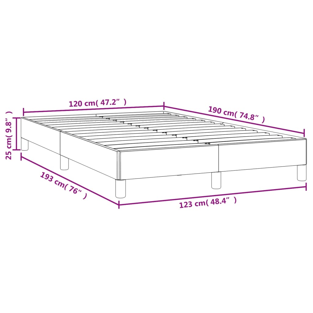 Giroletto senza Materasso Grigio Scuro 120x190 cm in Tessuto