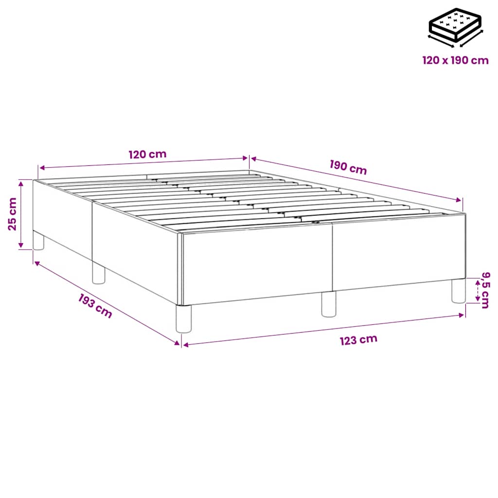 Giroletto senza Materasso Grigio Scuro 120x190 cm Velluto