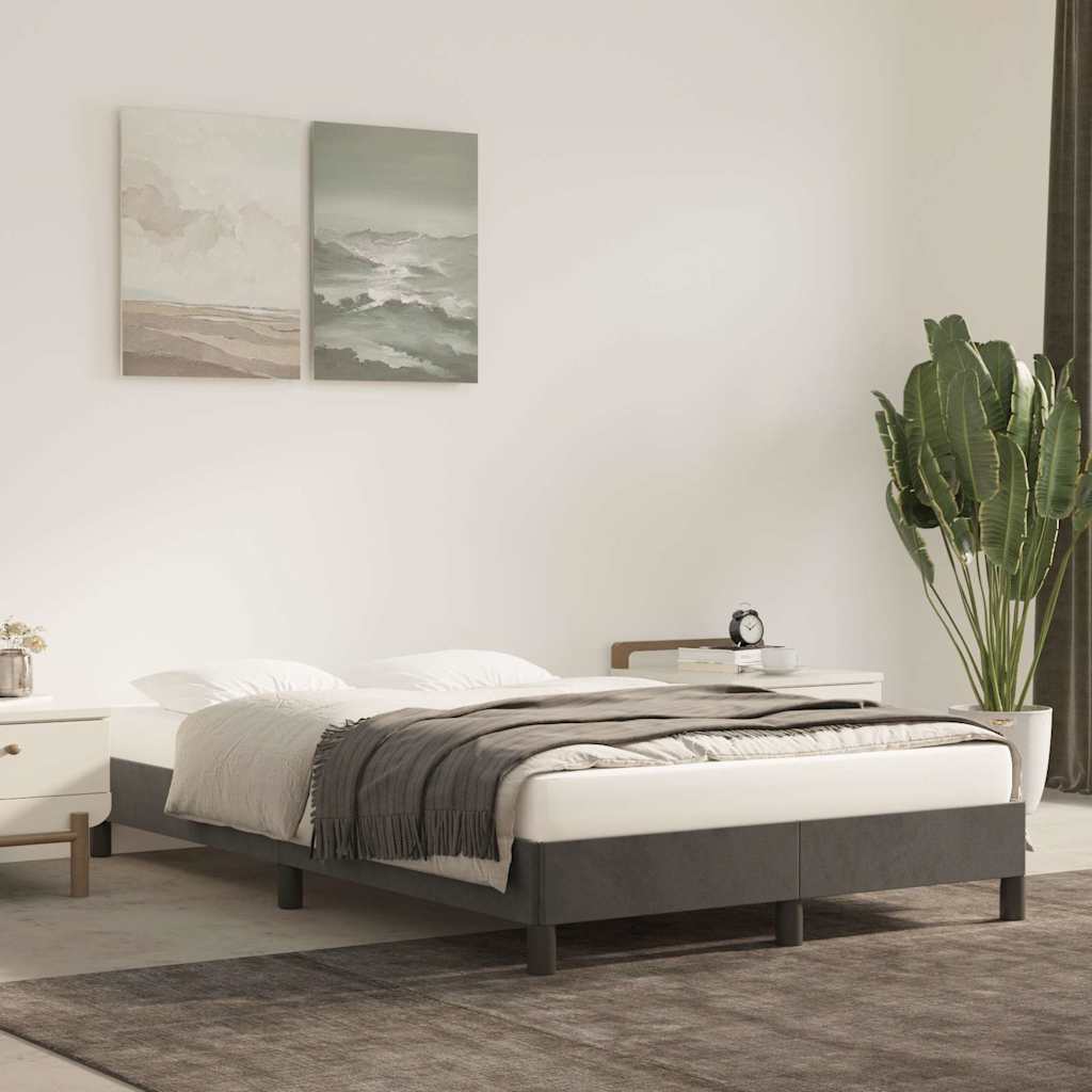 Giroletto senza Materasso Grigio Scuro 120x190 cm Velluto