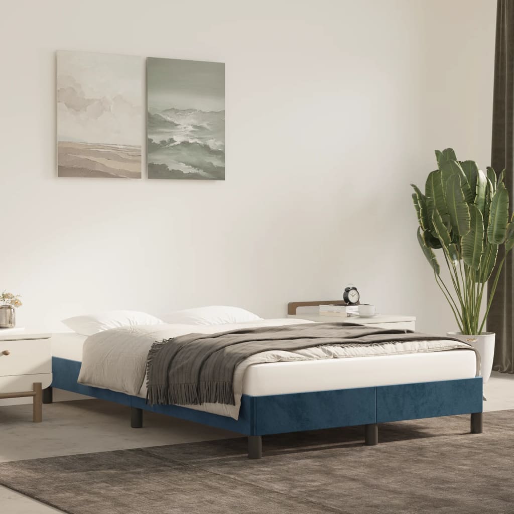 Giroletto senza Materasso Blu Scuro 120x190 cm Velluto