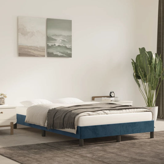 Giroletto senza Materasso Blu Scuro 120x190 cm Velluto