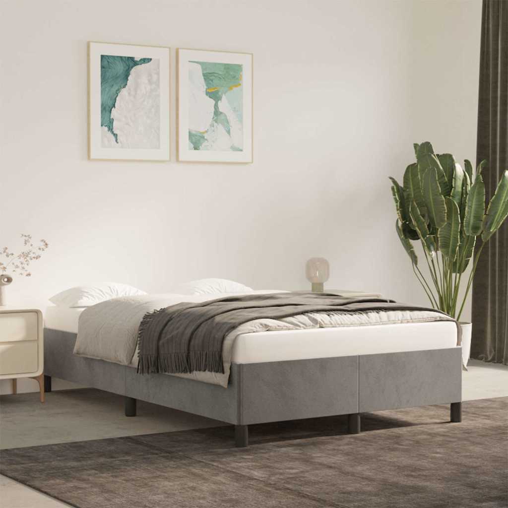 Giroletto senza Materasso Grigio Chiaro 120x190 cm Velluto