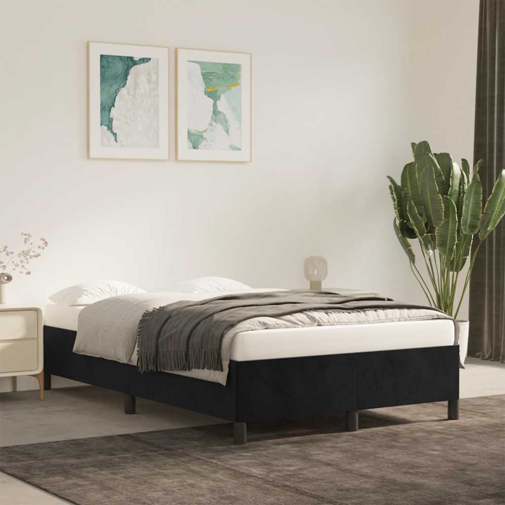 Giroletto senza Materasso Nero 120x190 cm Velluto