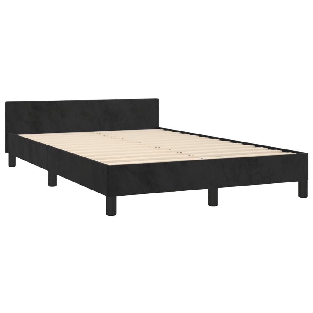Giroletto senza Materasso Nero 120x190 cm Velluto