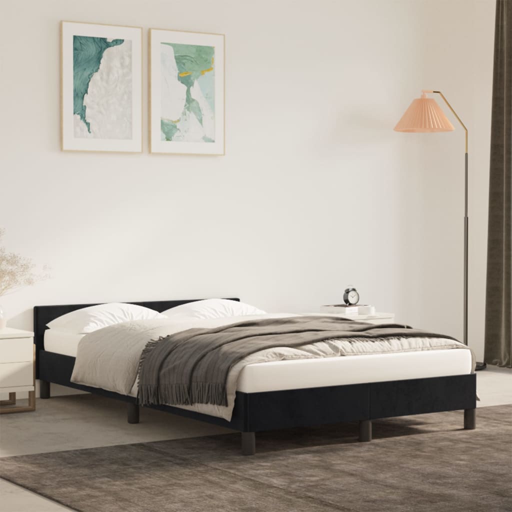 Giroletto senza Materasso Nero 120x190 cm Velluto