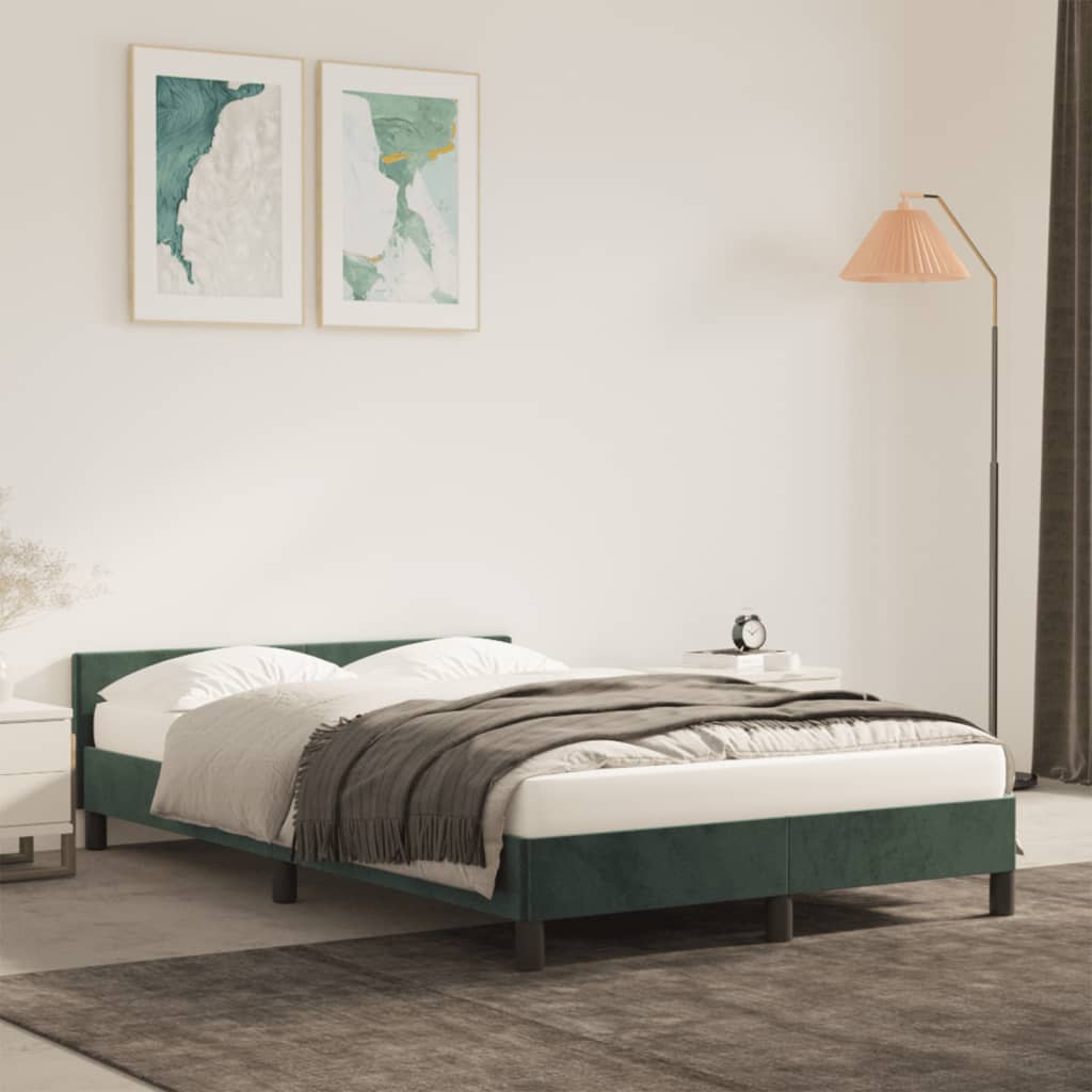 Giroletto senza Materasso Verde Scuro 120x190 cm Velluto - homemem39