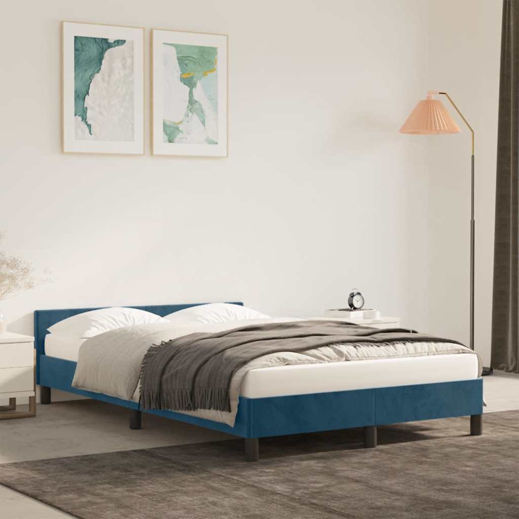 Giroletto senza Materasso Blu Scuro 120x190 cm Velluto