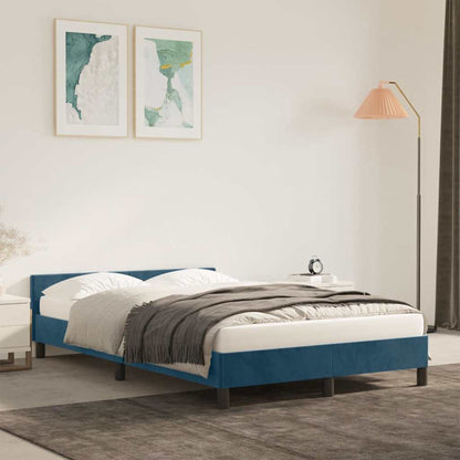 Giroletto senza Materasso Blu Scuro 120x190 cm Velluto