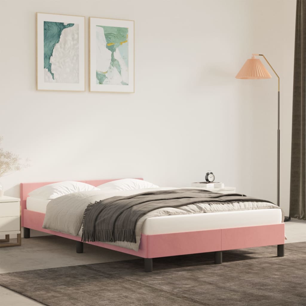 Giroletto senza Materasso Rosa 120x190 cm Velluto | homemem39