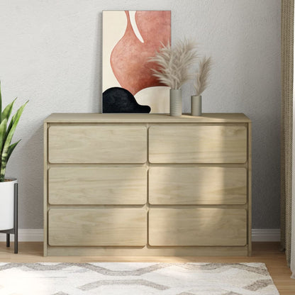 SAUDA Chest of Drawers Oak 111x43x73.5 cm Solid Pine Wood