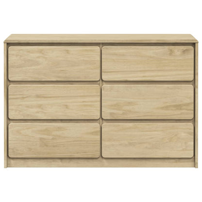 SAUDA Chest of Drawers Oak 111x43x73.5 cm Solid Pine Wood