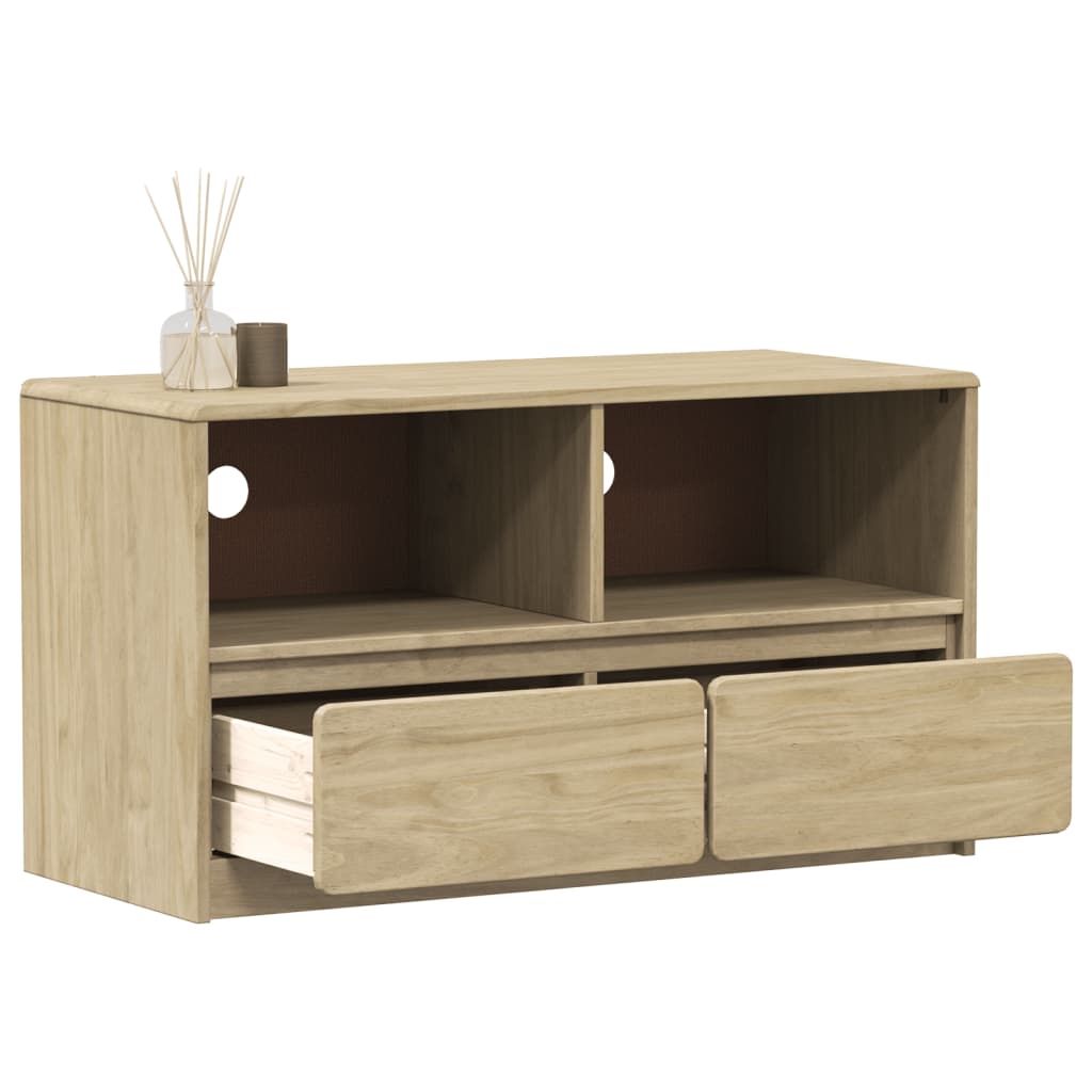 Mobile TV SAUDA Rovere 99x43x55 cm in Legno Massello di Pino - homemem39