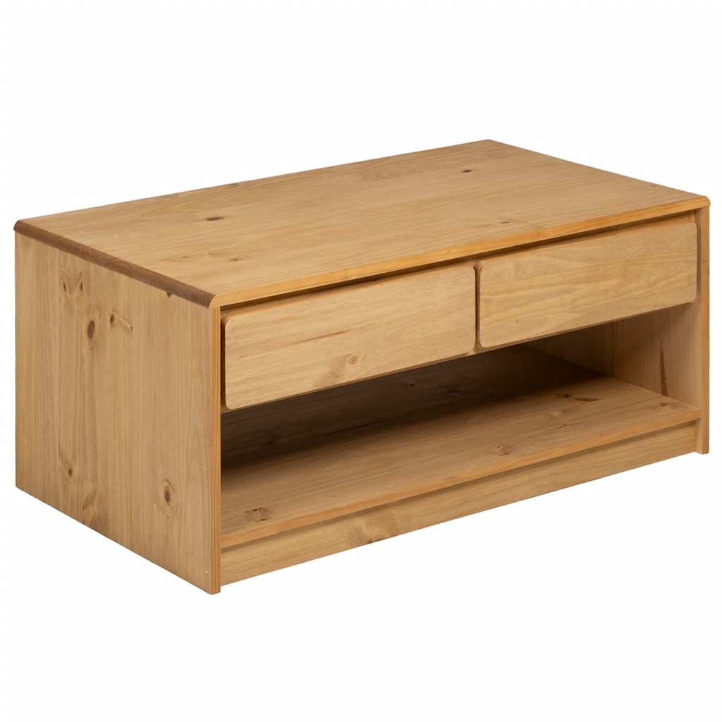 Tavolino Salotto SAUDA Rovere 99x55x45 cm Legno Massello Pino | homemem39