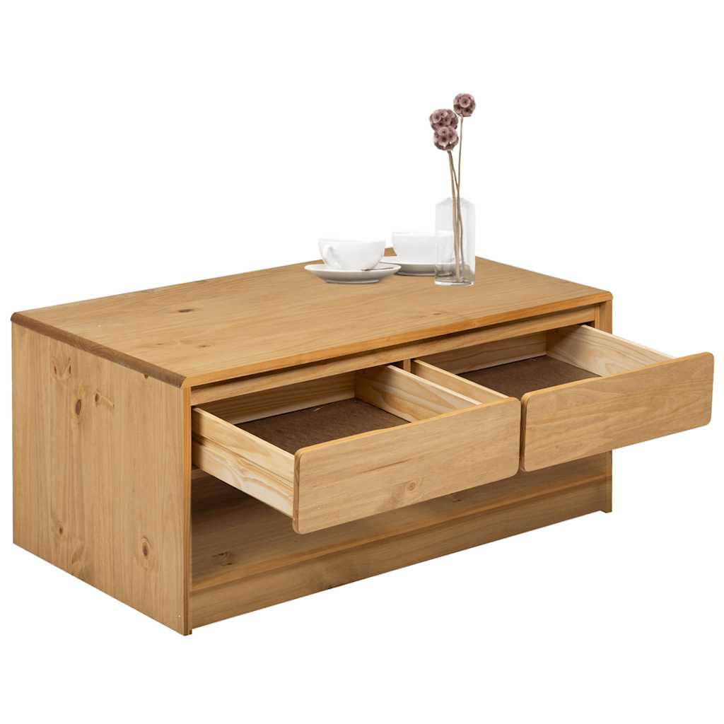 Tavolino Salotto SAUDA Rovere 99x55x45 cm Legno Massello Pino | homemem39