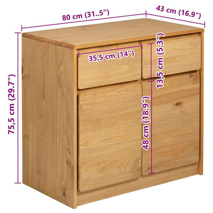 Credenza SAUDA 80x43x75,5 cm in Legno Massello di Pino | homemem39