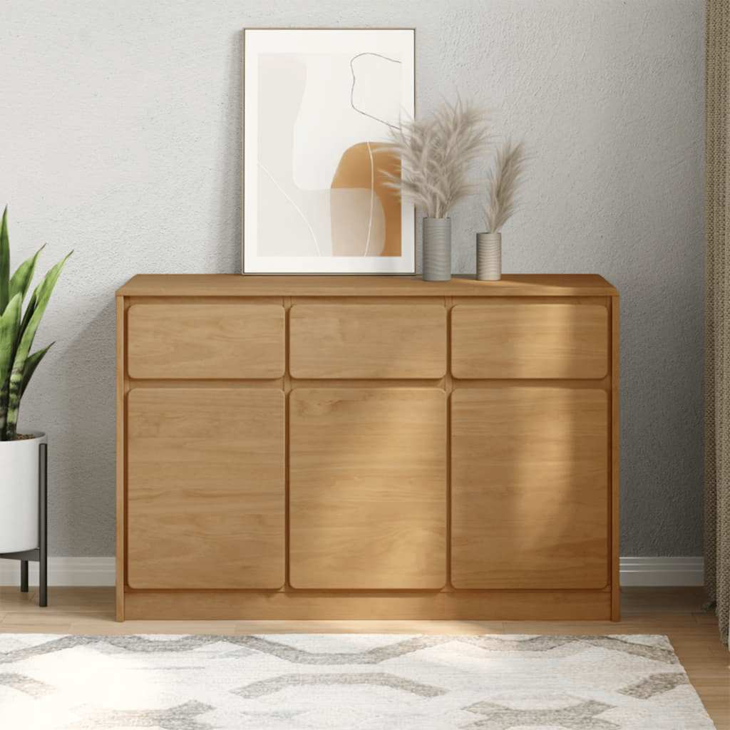 Credenza SAUDA Rovere 114x43x75,5 cm in Legno Massello di Pino - homemem39
