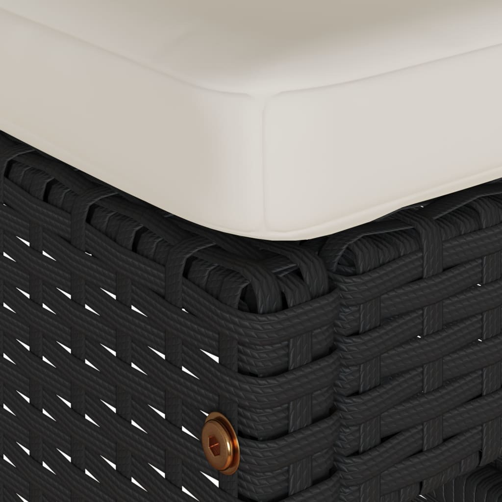 Sgabelli da Bar con Cuscini 2 pz Neri in Polyrattan - homemem39