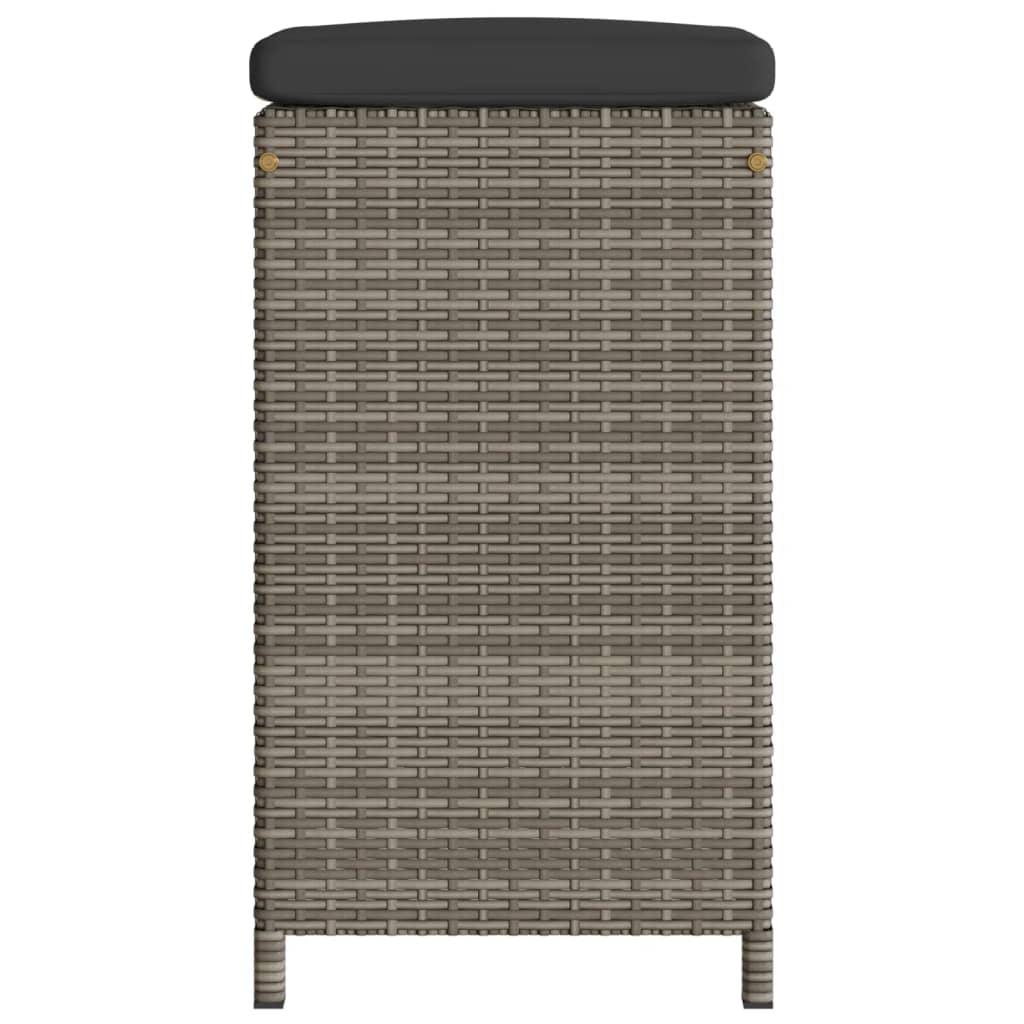 Sgabelli da Bar con Cuscini 2 pz Grigi in Polyrattan - homemem39