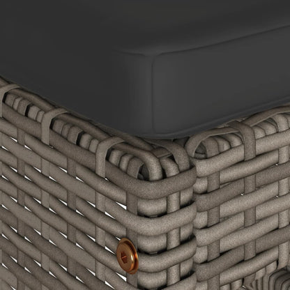 Sgabelli da Bar con Cuscini 2 pz Grigi in Polyrattan - homemem39