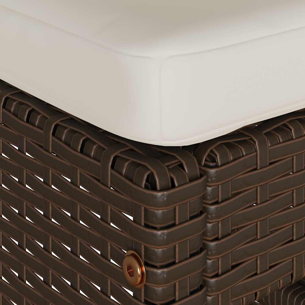 Sgabelli Bar da Giardino con Cuscini 4 pz Marroni in Polyrattan - homemem39