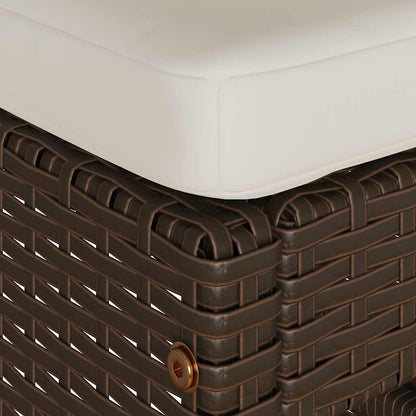 Sgabelli Bar da Giardino con Cuscini 4 pz Marroni in Polyrattan - homemem39