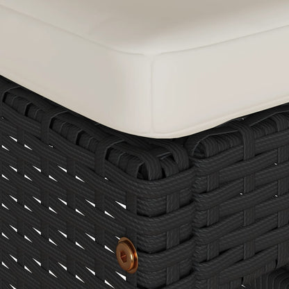 Sgabelli da Bar con Cuscini 4 pz Neri in Polyrattan - homemem39