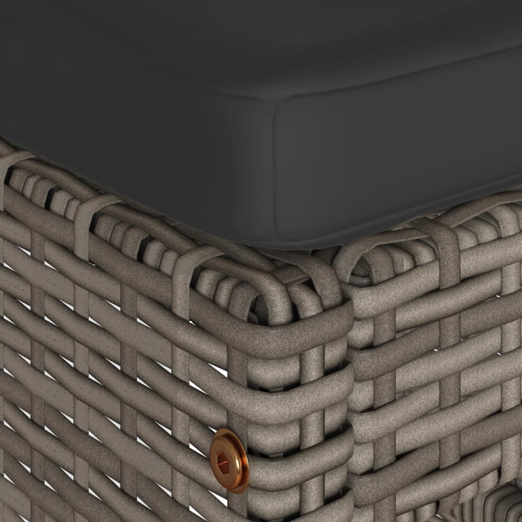 Sgabelli da Bar con Cuscini 4 pz Grigi in Polyrattan | homemem39