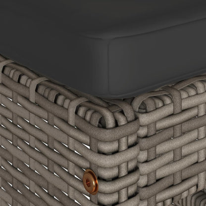 Sgabelli da Bar con Cuscini 4 pz Grigi in Polyrattan | homemem39