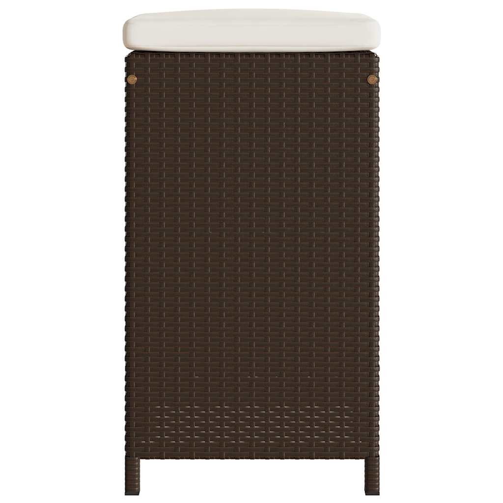 Sgabelli Bar da Giardino con Cuscini 6 pz Marroni in Polyrattan | homemem39