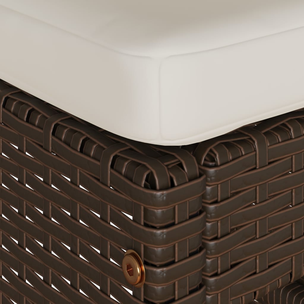 Sgabelli Bar da Giardino con Cuscini 6 pz Marroni in Polyrattan - homemem39