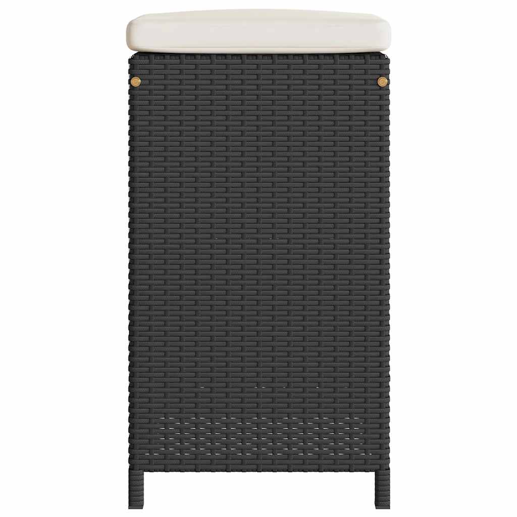 Sgabelli Bar da Giardino con Cuscini 6 pz Neri in Polyrattan - homemem39