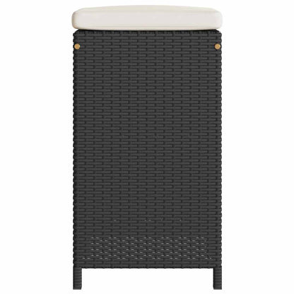 Sgabelli Bar da Giardino con Cuscini 6 pz Neri in Polyrattan - homemem39
