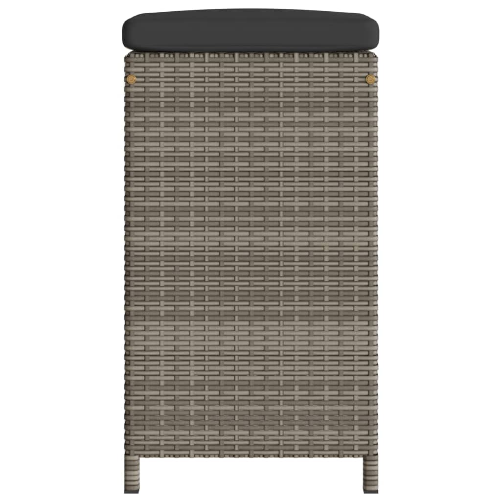 Sgabelli Bar da Giardino con Cuscini 6 pz Grigi in Polyrattan