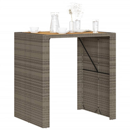 Tavolo Bar da Giardino Piano in Acacia 105x80x110 cm Polyrattan