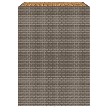 Tavolo Bar da Giardino Piano in Acacia 105x80x110 cm Polyrattan - homemem39