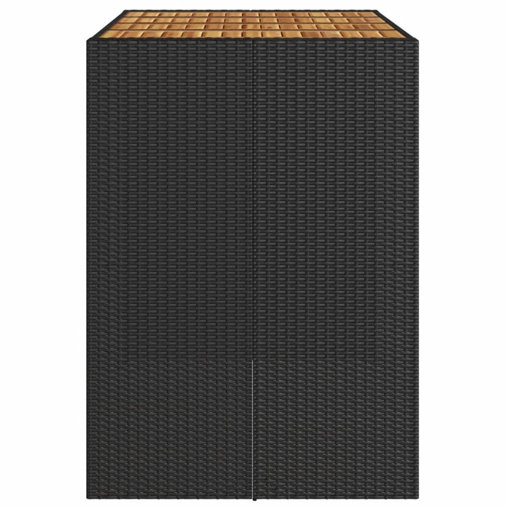 Tavolo Bar da Giardino Piano in Acacia 145x80x110 cm Polyrattan - homemem39