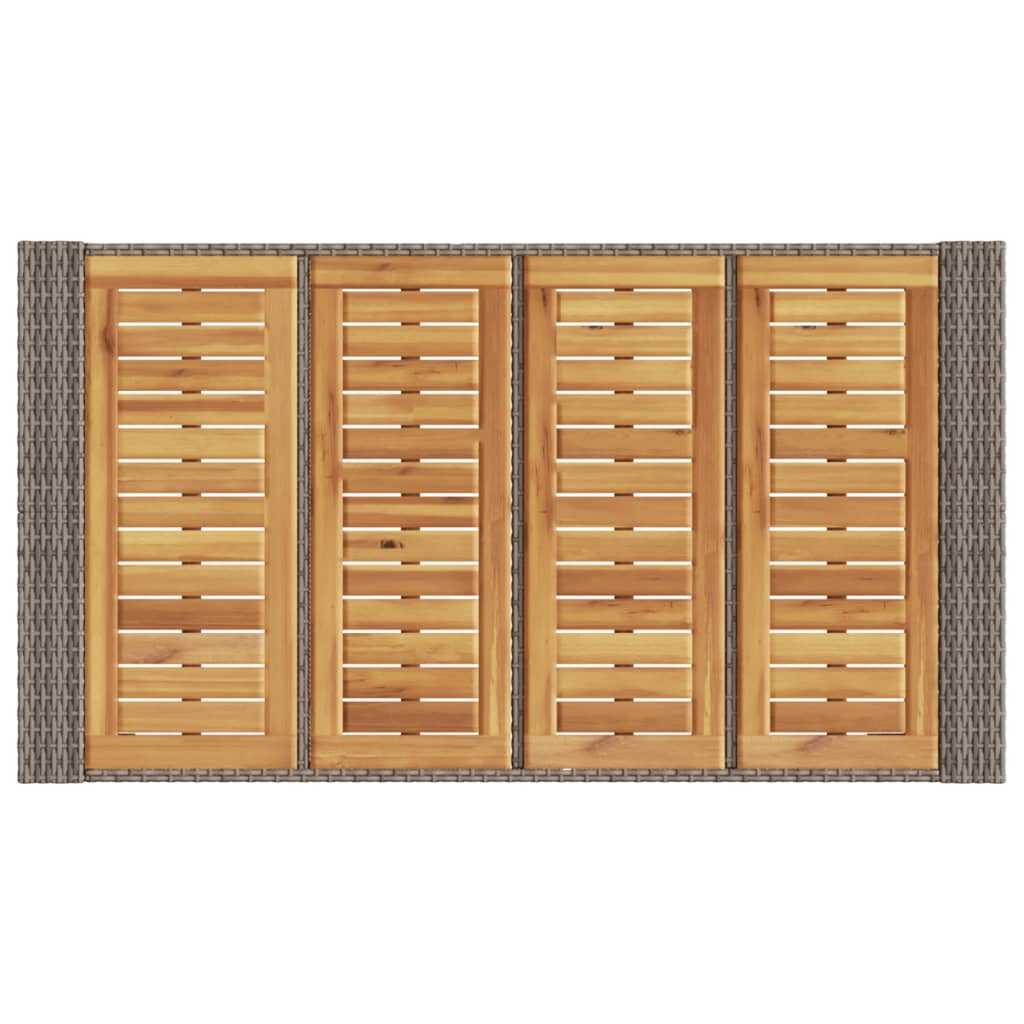 Tavolo Bar da Giardino Piano in Acacia 145x80x110 cm Polyrattan - homemem39