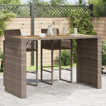 Tavolo Bar da Giardino Piano in Acacia 185x80x110 cm Polyrattan - homemem39