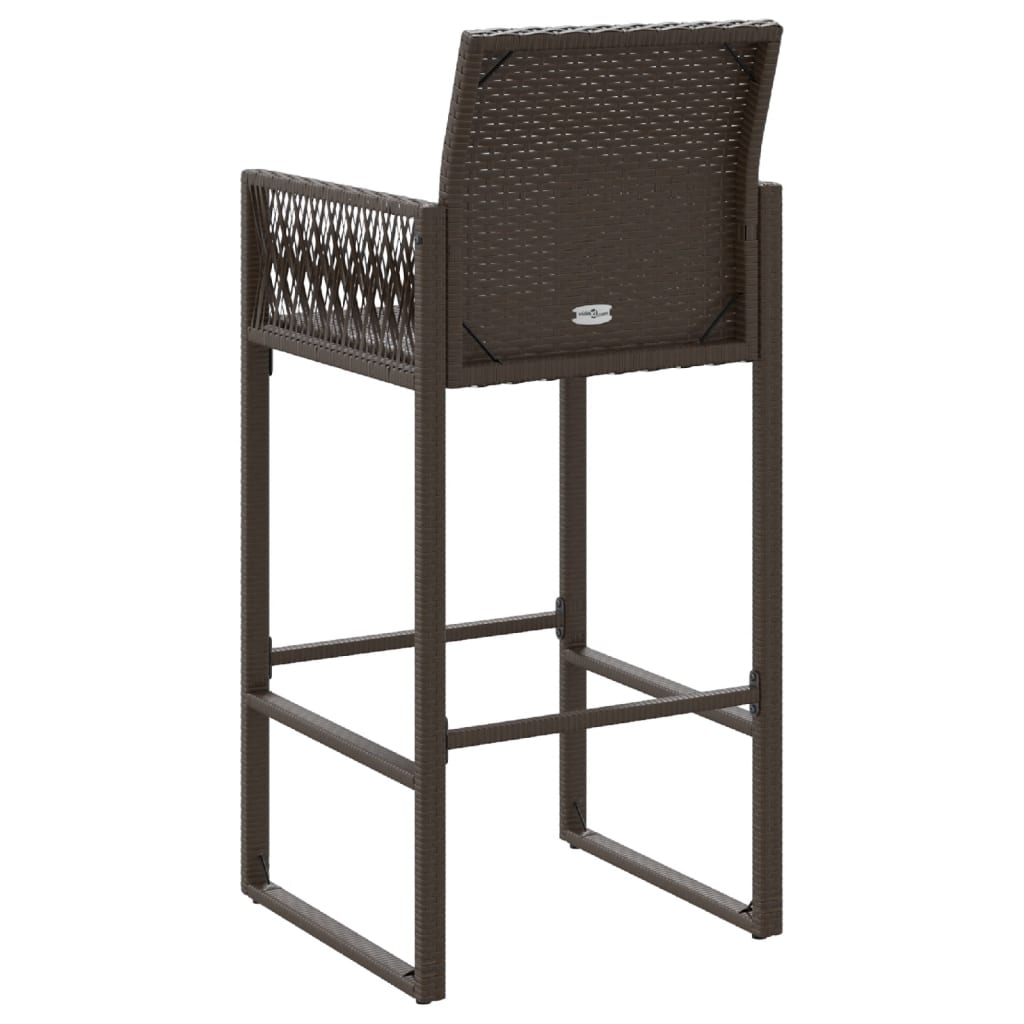 Sgabelli da Bar da Giardino 2 pz in Polyrattan Marrone - homemem39