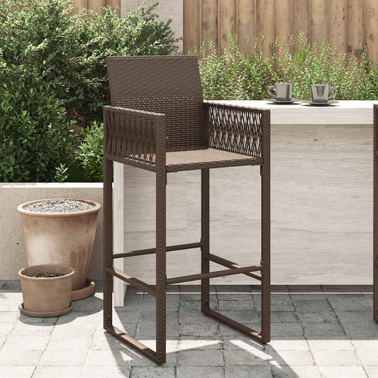 Sgabelli da Bar da Giardino 2 pz in Polyrattan Marrone | homemem39