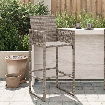 Sgabelli da Bar da Giardino 2 pz in Polyrattan Grigi | homemem39