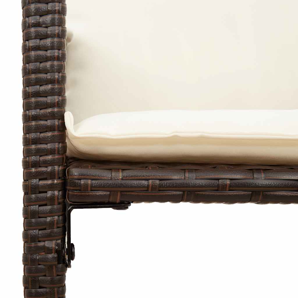 Sgabelli da Bar con Cuscini 2 pz Marroni in Polyrattan | homemem39