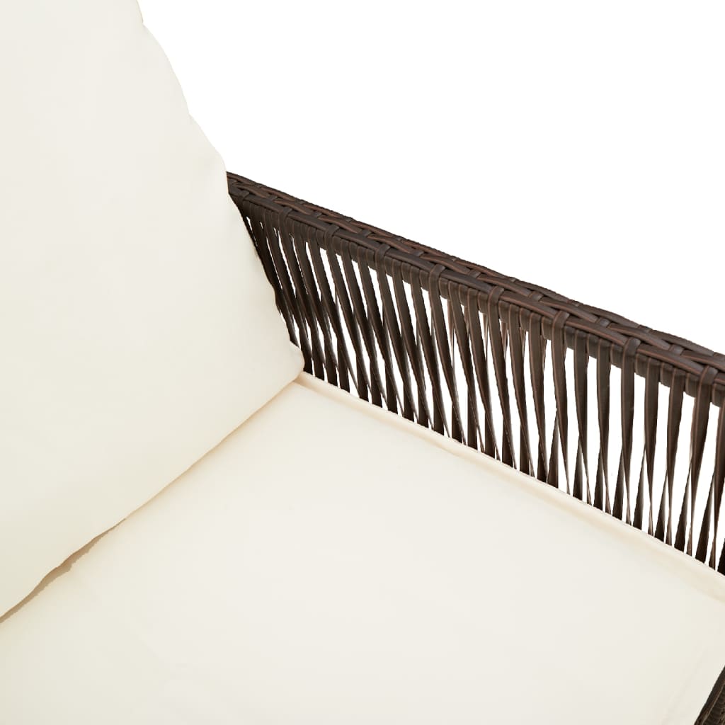 Sgabelli da Bar con Cuscini 2 pz Marroni in Polyrattan - homemem39