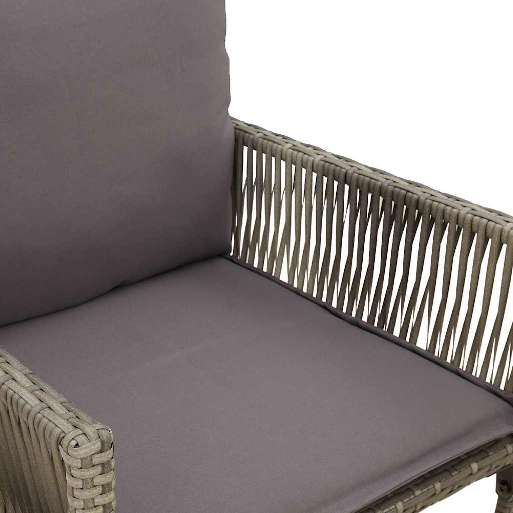 Sgabelli da Bar con Cuscini 2 pz Grigi in Polyrattan | homemem39