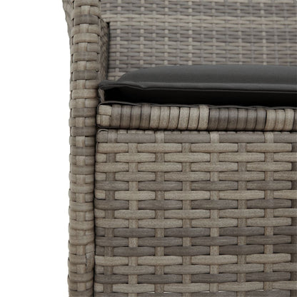 Sedie Giardino con Cuscini 2pz Grigie Polyrattan Legno Massello | homemem39