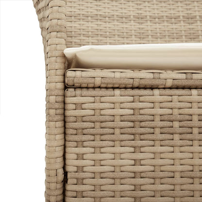 Sedie Giardino con Cuscini 2 pz Beige Polyrattan Legno Massello | homemem39