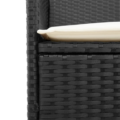 Sedie Giardino con Cuscini 2pz Nere Polyrattan e Legno Massello - homemem39