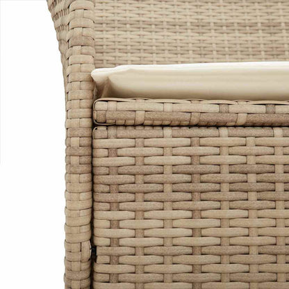 Sedie Giardino con Cuscini 2 pz Beige Polyrattan Legno Massello | homemem39