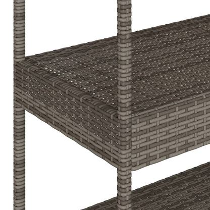 Carrello da Bar 3 Livelli Grigio Polyrattan e Massello Acacia - homemem39